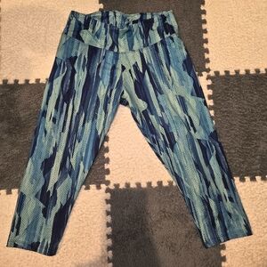 Blue Patterned Women's Leggings